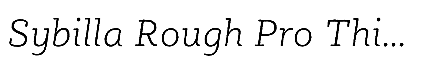 Sybilla Rough Pro Thin Italic